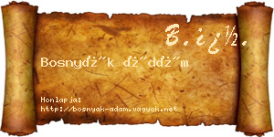 Bosnyák Ádám névjegykártya