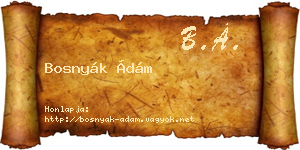 Bosnyák Ádám névjegykártya