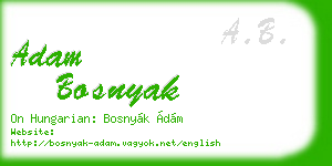 adam bosnyak business card